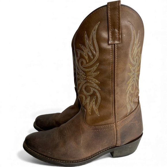 Laredo Leather Embroidered Boots Western Cowboy Biker Work Men's 10.5 - Picture 7 of 14